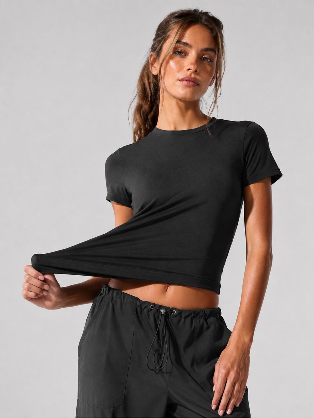 Alo Yoga All Day Short Sleeve Tee – Black – Size Large 🖤